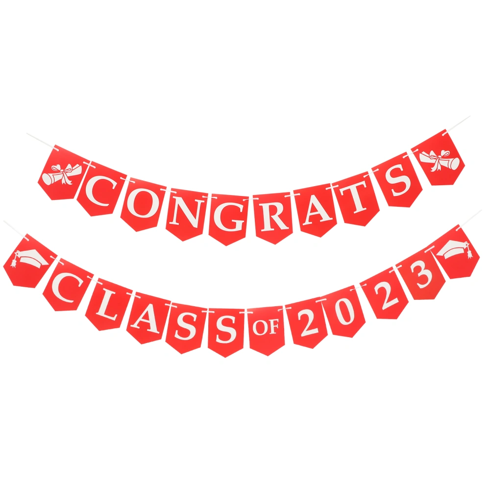 1 Set Graduation Congrats Class of 2023 Banner Paper Bunting Background Photo Prop for Graduation