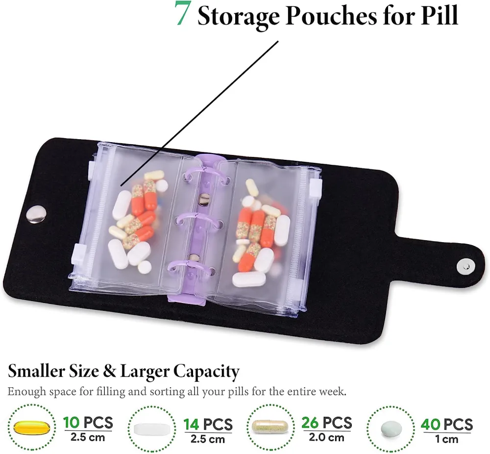 1 Set of Portable Pills Sealing Bag Small Tablets Bag Small Clear Pills Pouch Small Packaging Bag