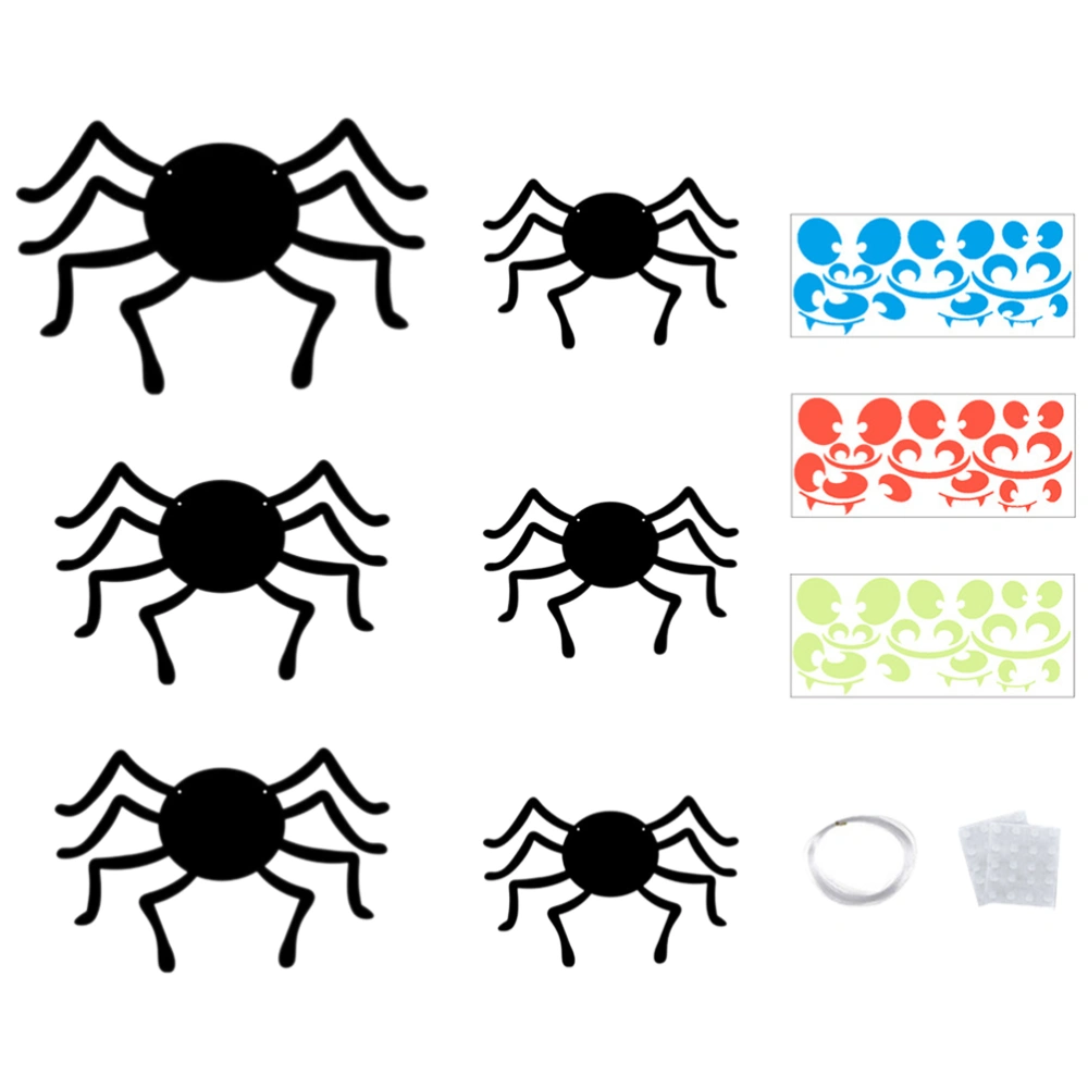 1 Set Luminous Eyes Decal Spider Pendants DIY Horrible Layout Props for Halloween