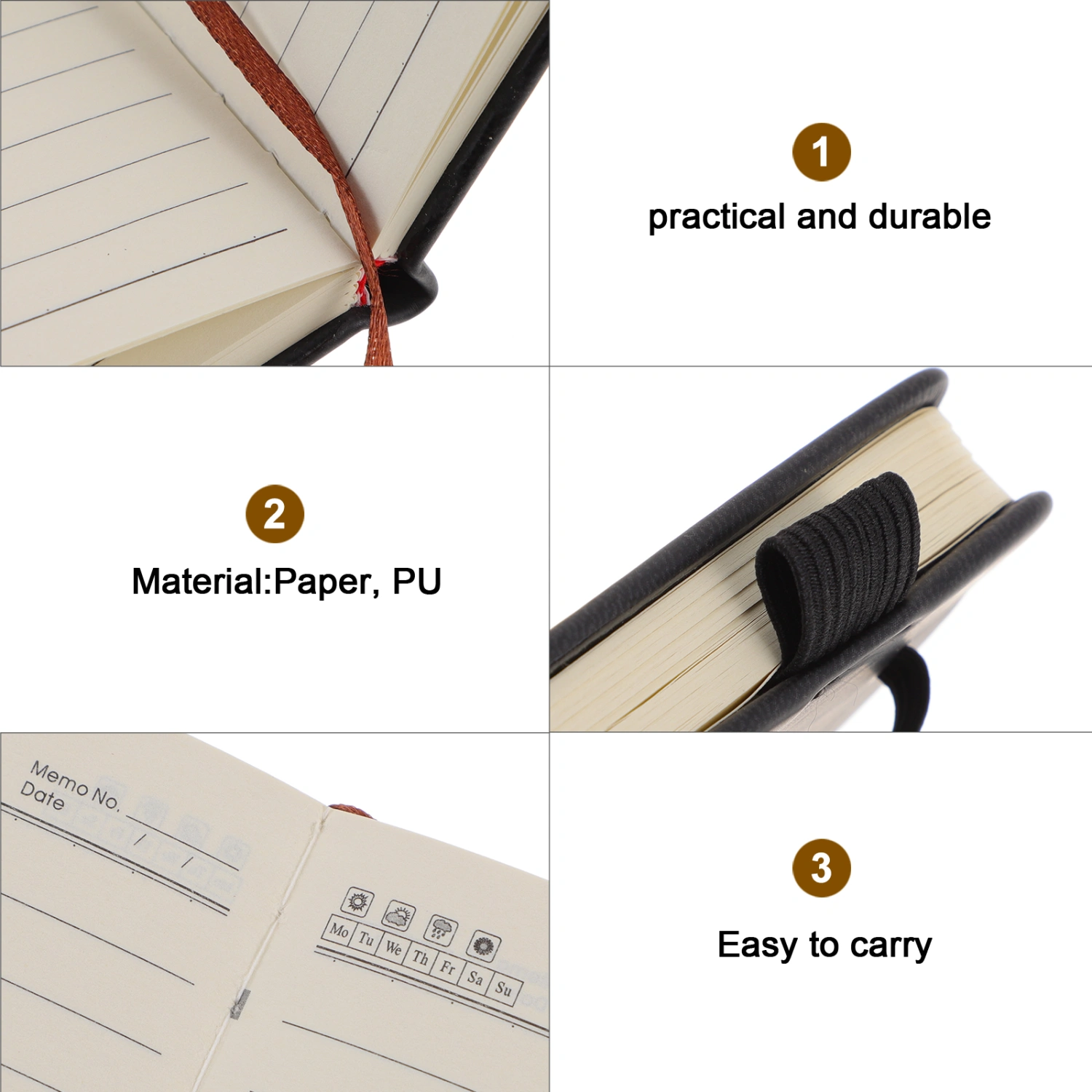 2Pcs Small Notebook Pocket Notepad Portable Notebook Multi-functional Memo Pad Small Notepad