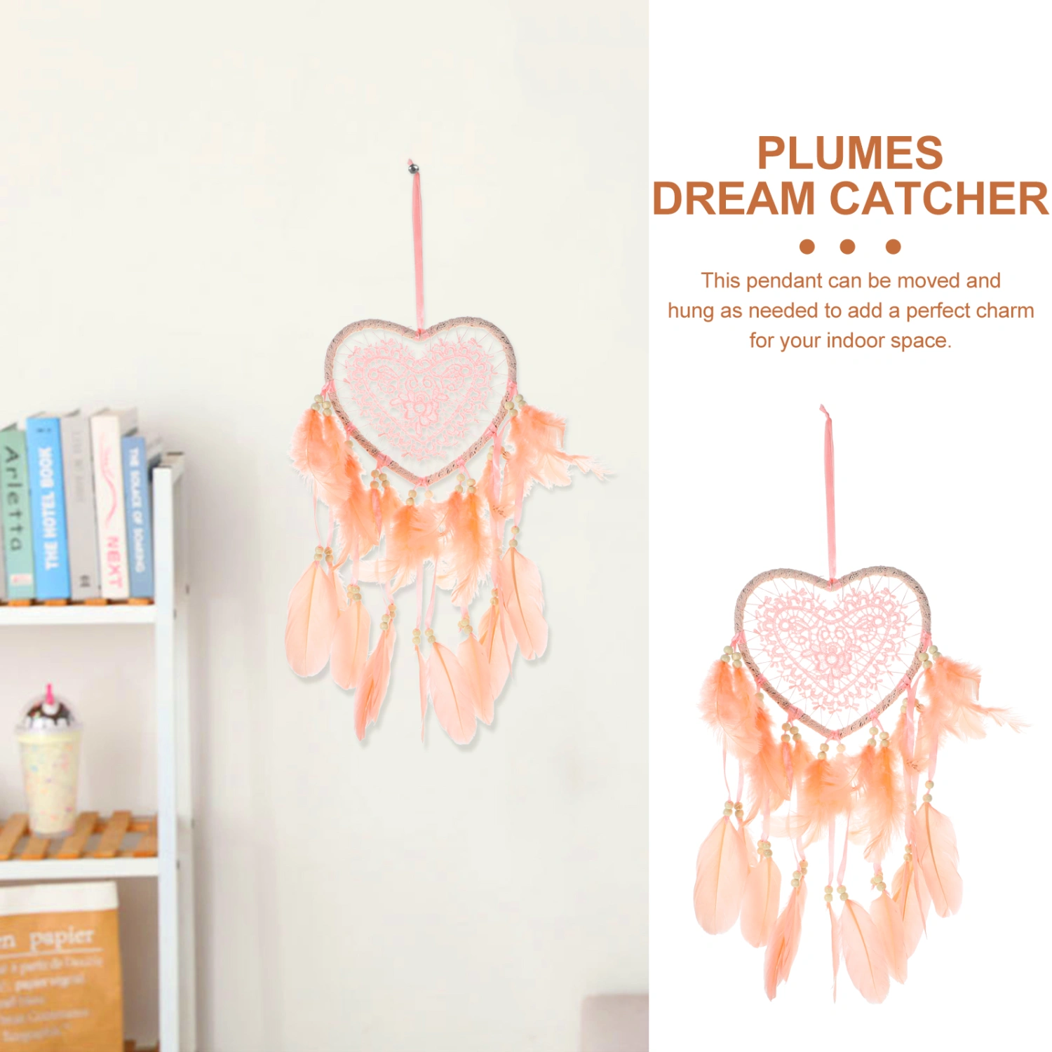 Decorative Dreamcatcher Pendant Heart-shape Wall Hanging Dream Catcher Decor