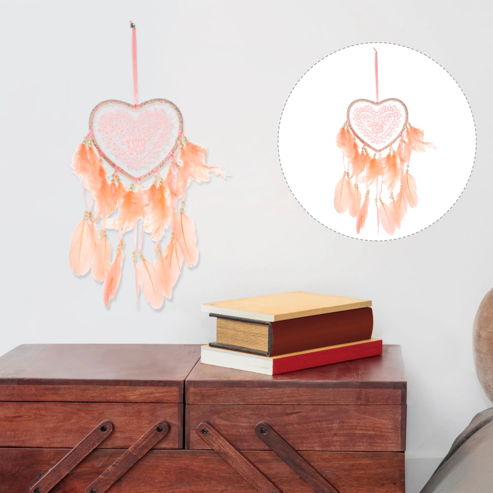 Decorative Dreamcatcher Pendant Heart-shape Wall Hanging Dream Catcher Decor