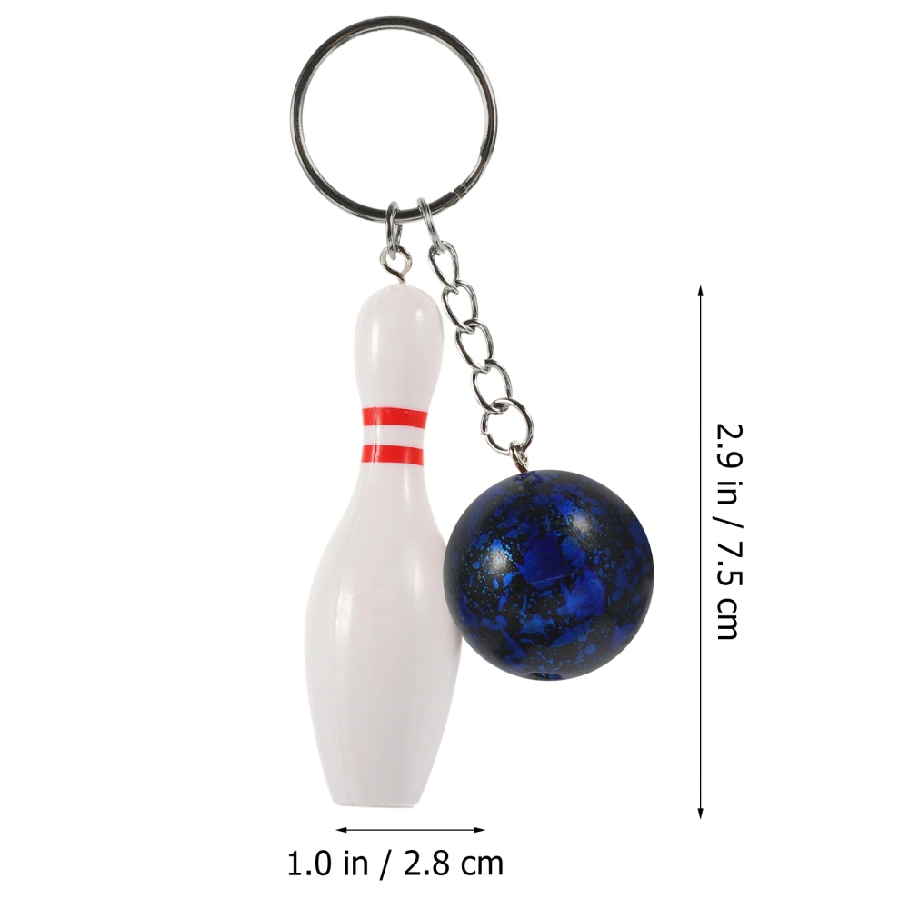 6pcs Bowling Pin Keychain Bowling Ball And Pin Keychain Bowling Gifts for Kids and Adults