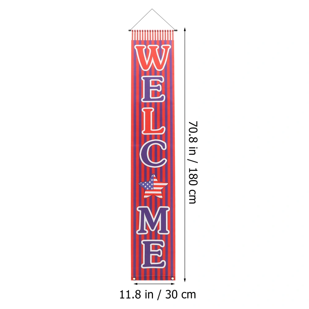 1 Pair Independence Day Door Banner Porch Sign 4th of July Independence Day Hanging Banner