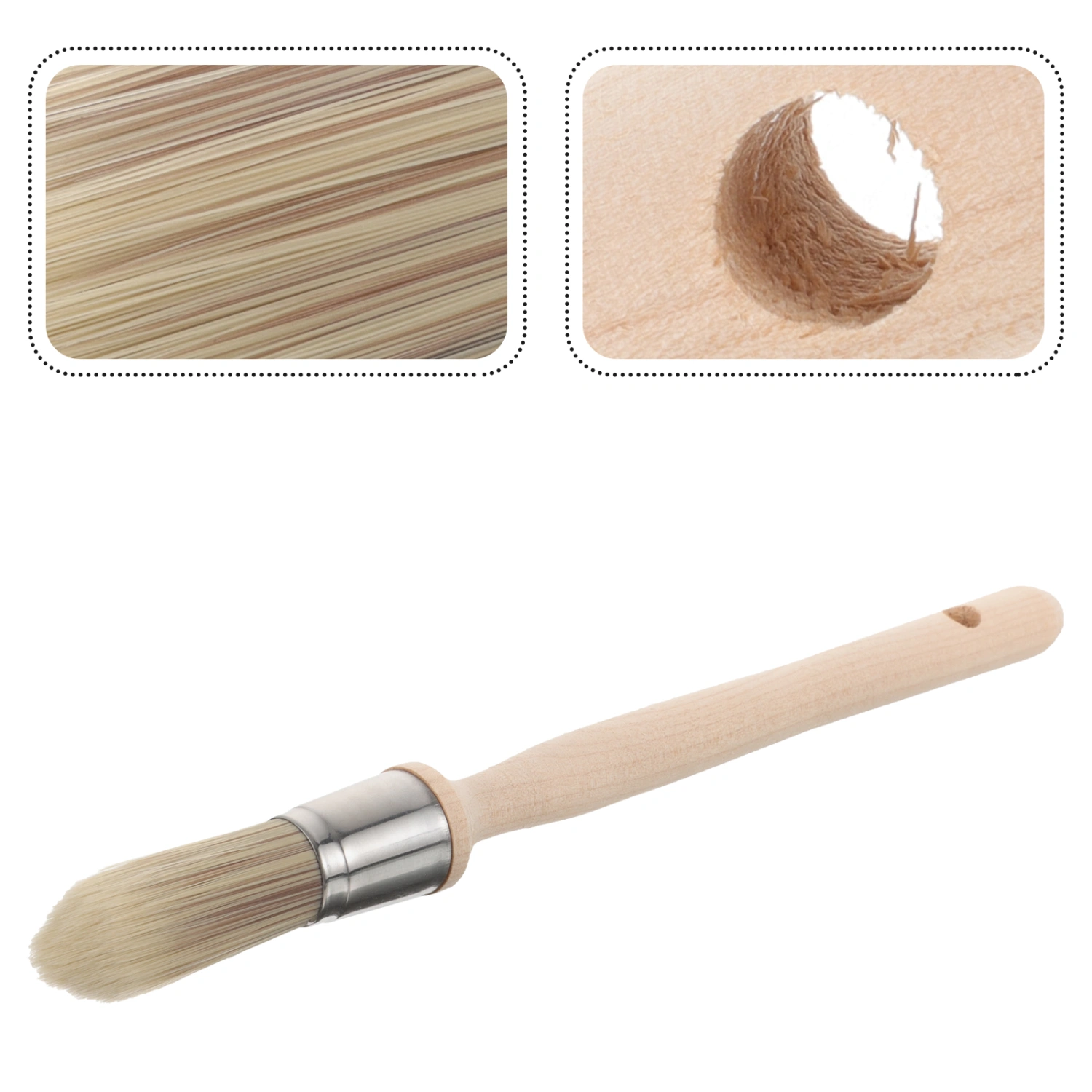 Trim Paint Brush Edge Painting Tool with Wooden Handle Round Trim Brush Corner Paint Brush