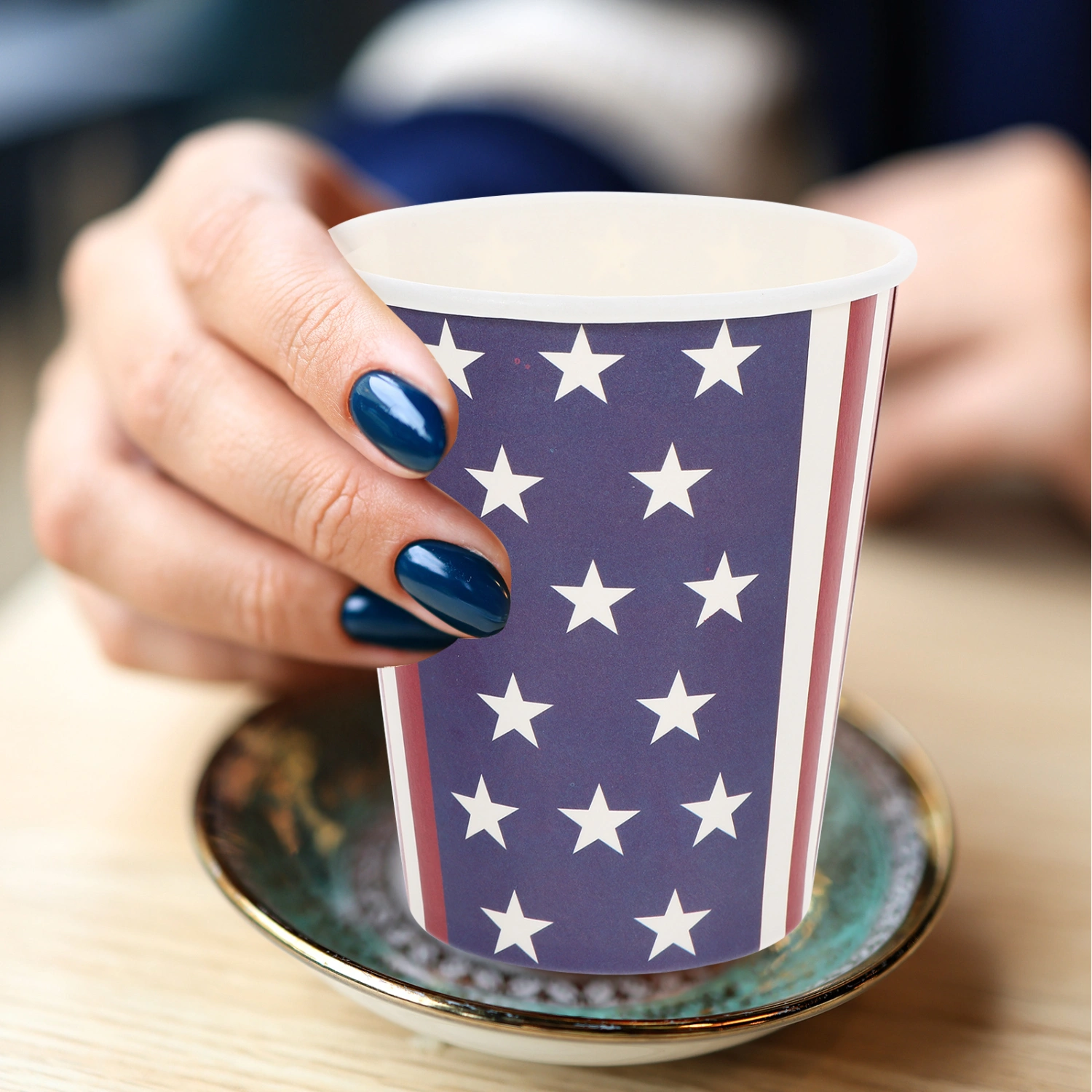 24Pcs Independence Day Theme Party Paper Cups Beverage Drinking Paper Cups Party Supply