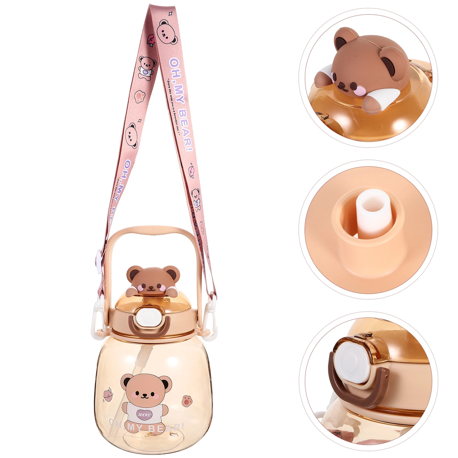Water Bottle Kids Portable Water Bottle Large Capacity Bottle Cartoon Bear Water Bottle 1310ml