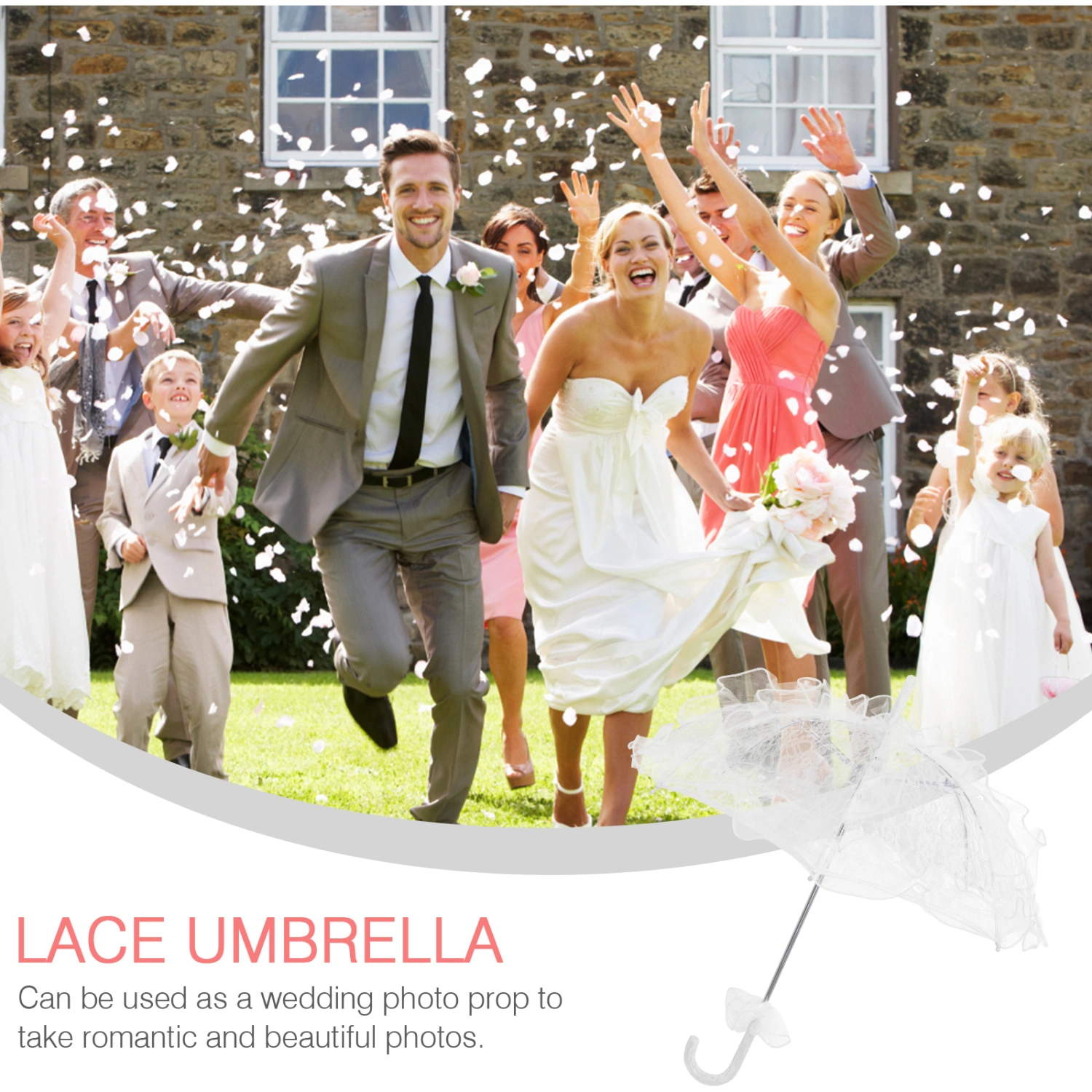 Lace Parasol Umbrella Wedding Bridal Umbrella Photo Prop Scene Layout Decoration