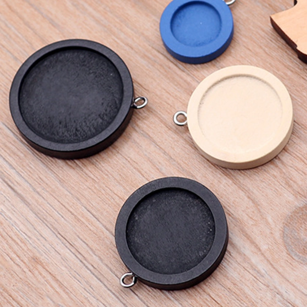 10pcs Bezel Pendant Trays Wooden DIY Bezel Trays Crafting Photo Jewelry Making Pendant