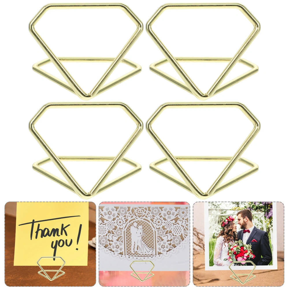 20pcs Steel Wire Place Card Holders Table Number Holders Diamond Shape Table Card Holder Table Picture Stands