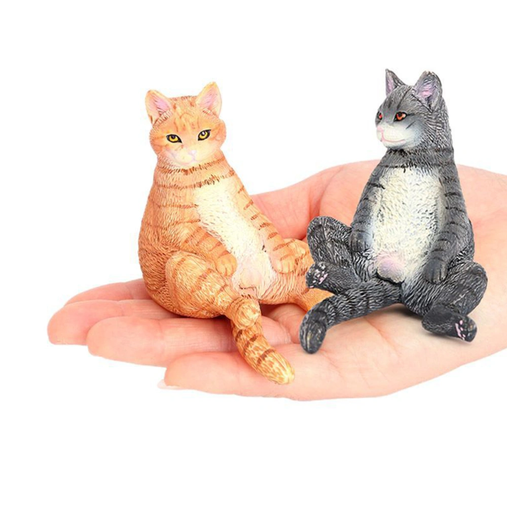 2pcs Cat Figurines Adorable Cat Decors Decorative Cat Models Desktop Cat Model Decorations