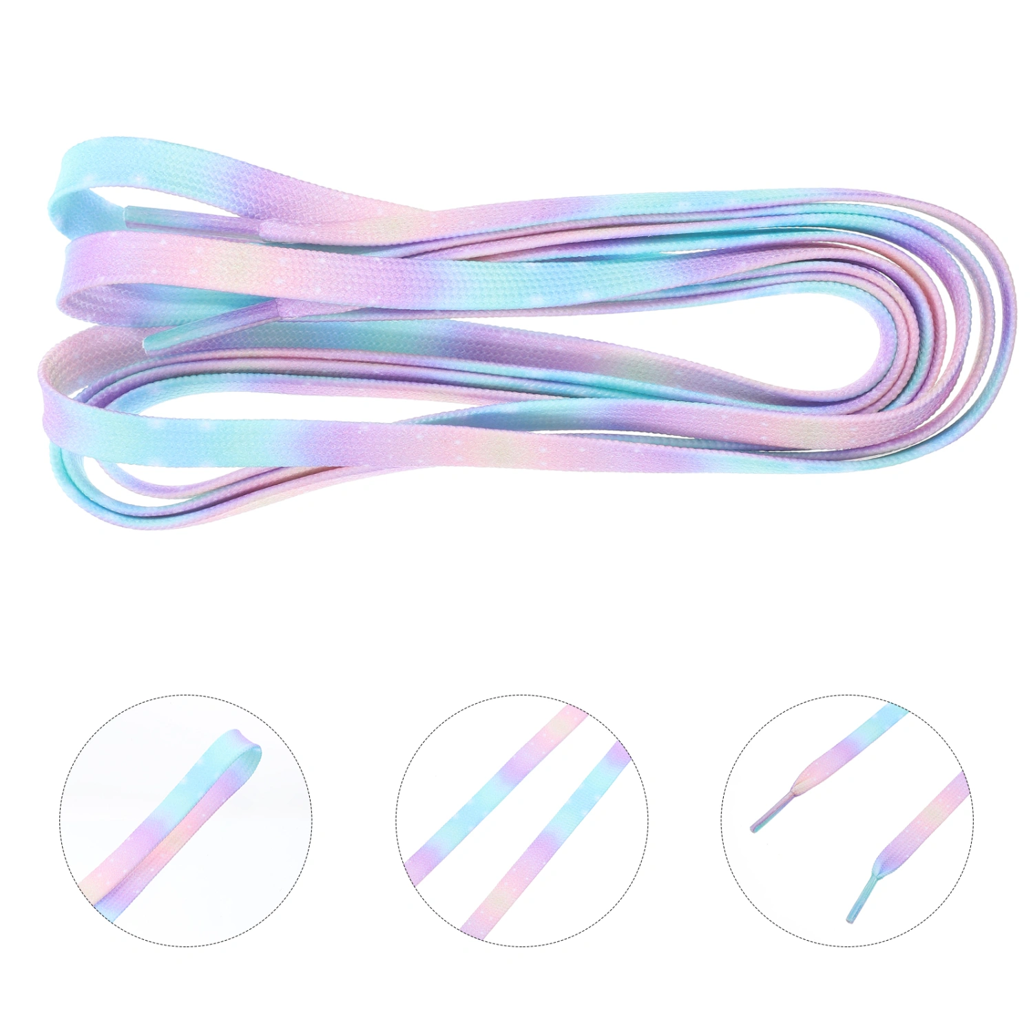 1 Pair Tie Dye Shoe Laces Flat Shoelaces Canvas Shoes Strings Replacement Shoe Straps