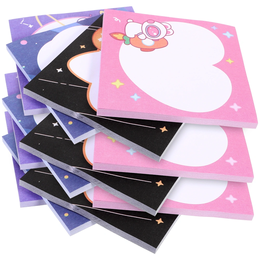 12 Books Memo Pads Cartoon Notepad Adhesive Memo Pad Portable Memo Pads (Mixed Style)