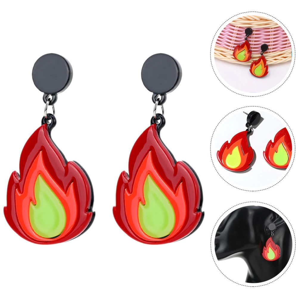 1 Pair Womens Earrings Creative Flame Shape Trendy Earrings Dangle Earrings