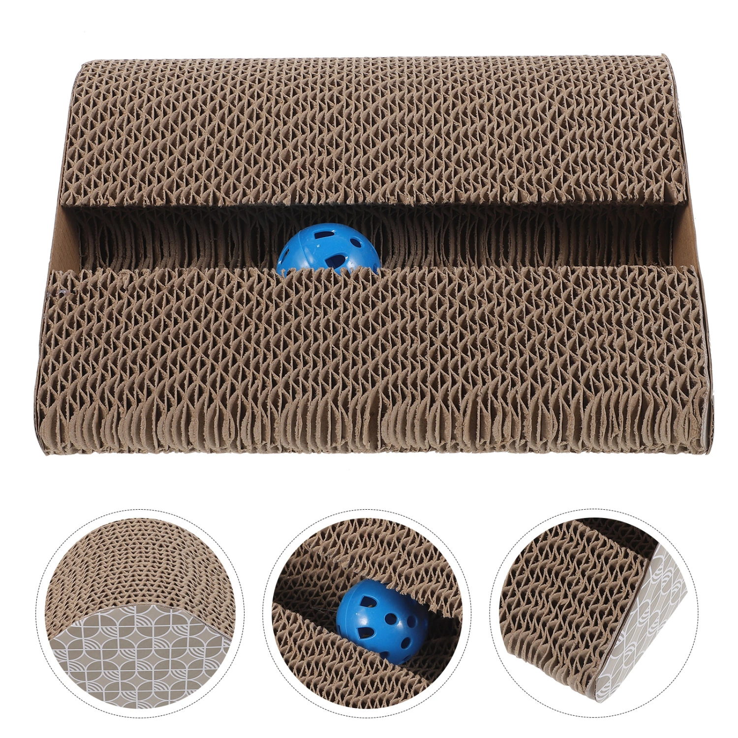 Household Scratching Board Wear-resistant Cat Scratcher Convenient Scratcher with Toy Ball