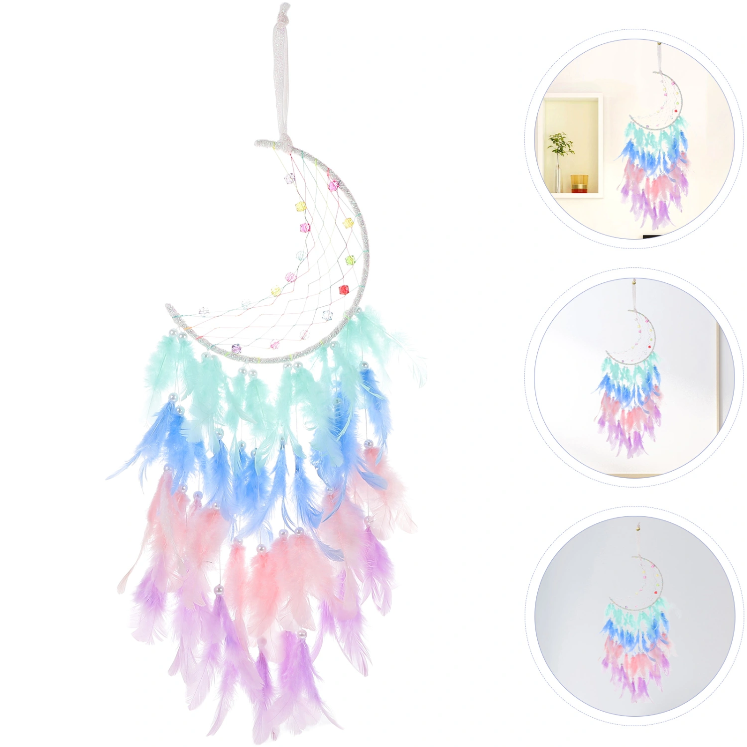 Moon Dream Catcher Wall Hanging Exquisite Moon Dreamcatcher Home Decoration