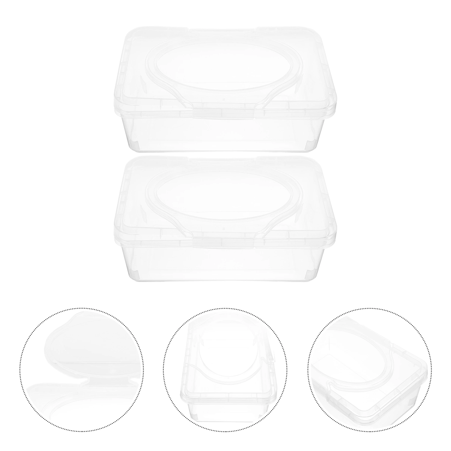 2Pcs Wipes Dispenser Case Baby Wet Wipes Box Tissue Storage Box Case Napkin Box Organizer with Lid