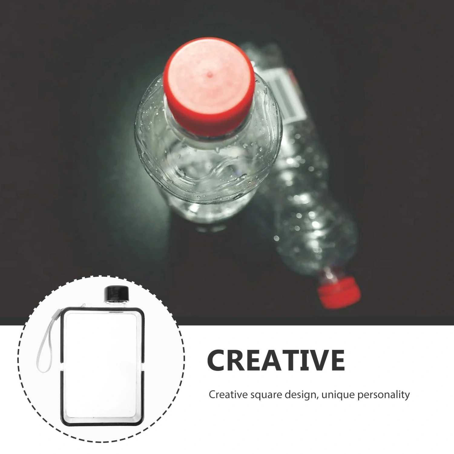 Flat Water Kettle Reusable Water Bottle Portable Water Drinking Cup Flat Water Bottle