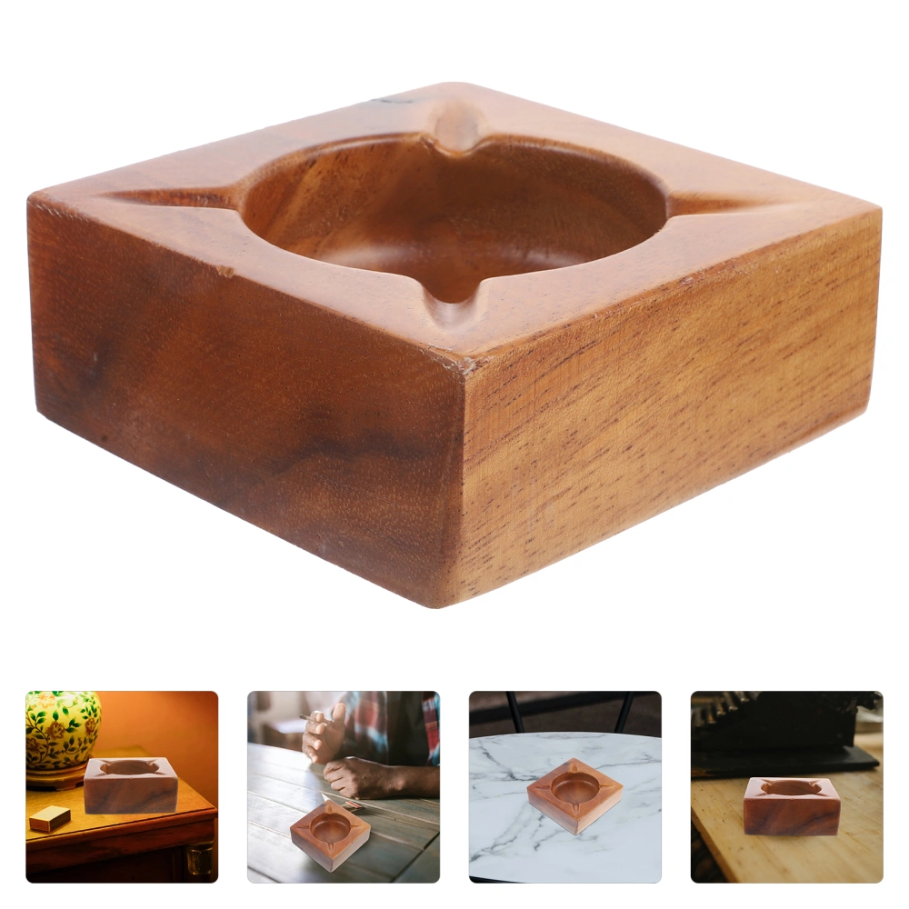 Wooden Ashtray Wood Ash Holder Vintage Wooden Ashtray Tabletop Decor For Home