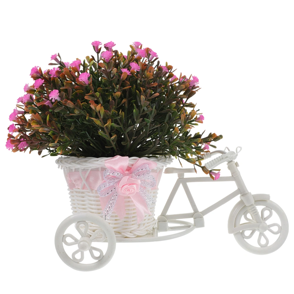 Artificial Potted Flower Bicycle Artificial Flower Bike Flower Bonsai Decor Fake Bonsai Decoration