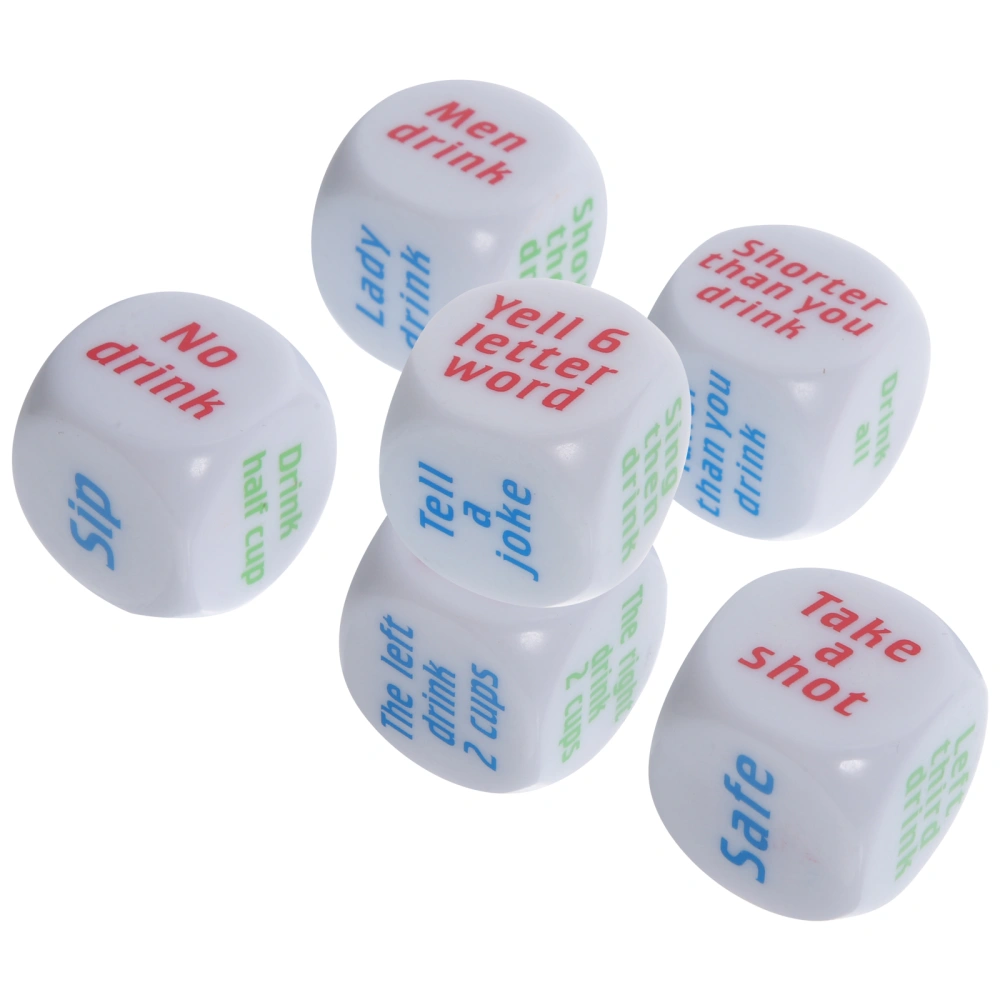 6pcs English Drinking Game Dice Creative Entertainment Dice for Bar KTV Club