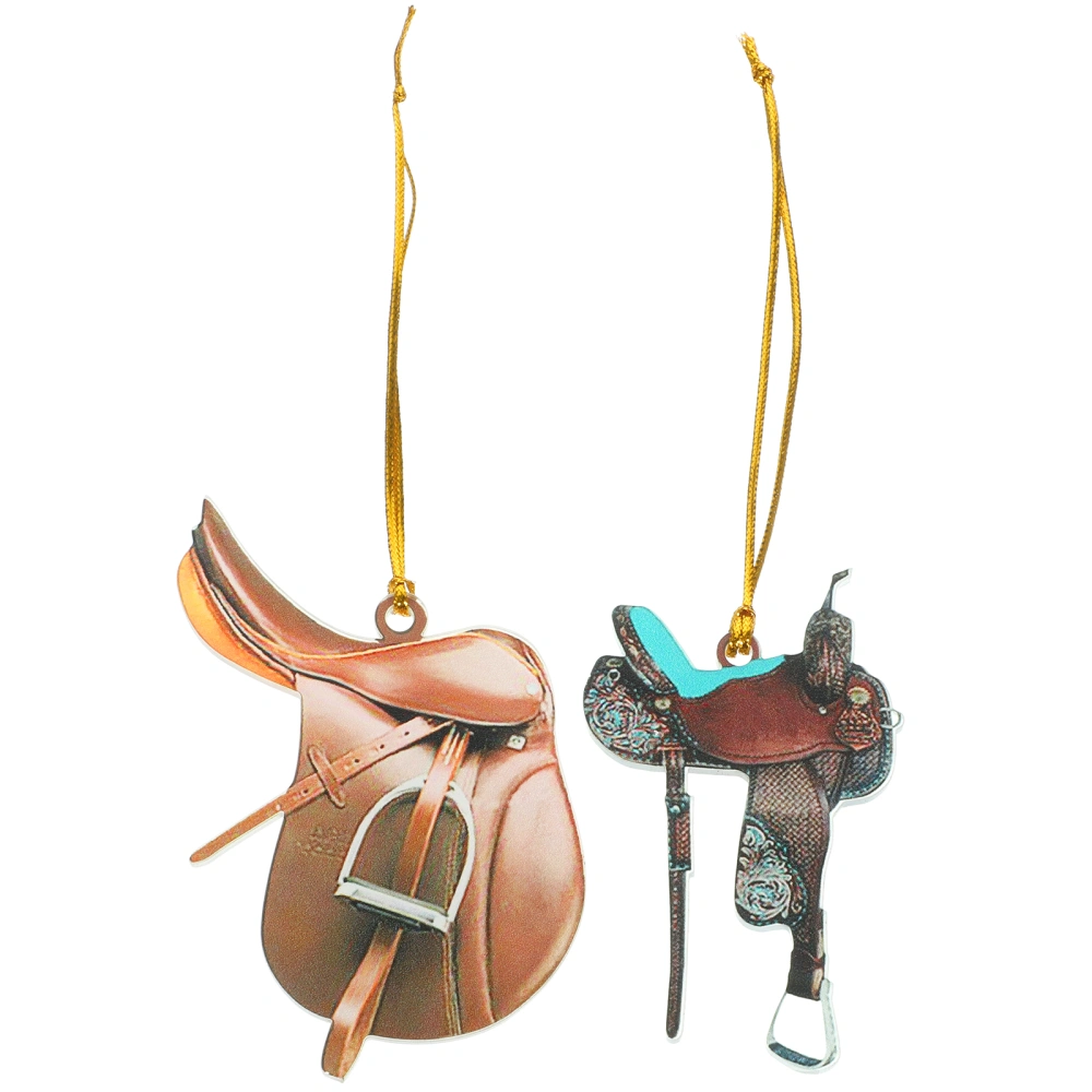 2pcs Saddle Ornament Western Horse Saddle Ornament Cowboy Horse Saddle Pendants