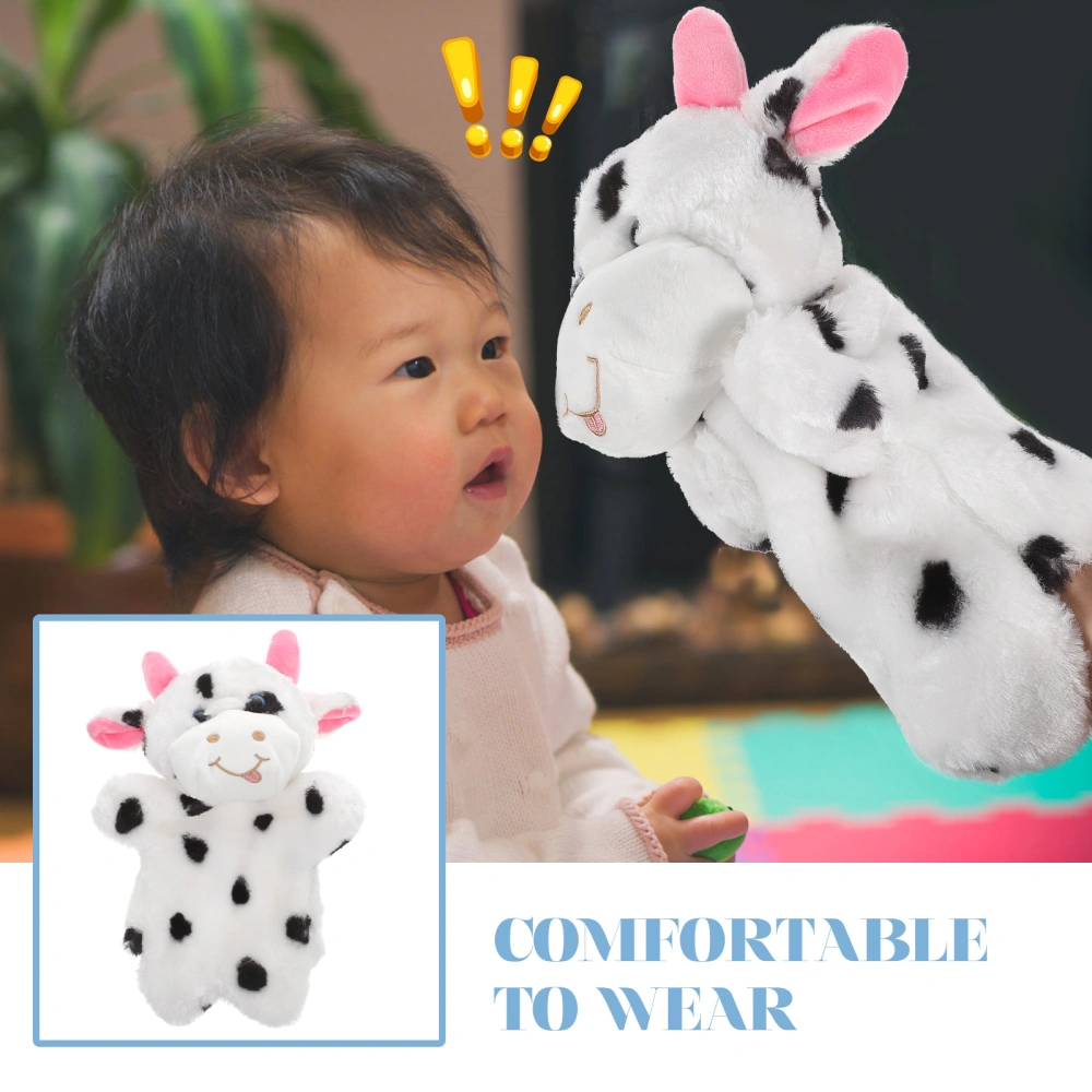 2pcs Cow Hand Puppet Stuffed Cartoon Animal Toy Farm Animal Plush Cow Hand Puppet