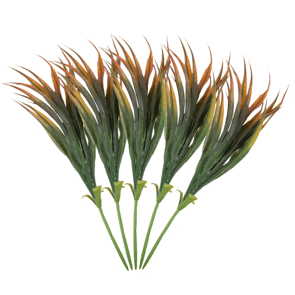 5pcs Outdoor Garden Fake Plant Decoration Durable Simulation Plant Model Tropical Grass Decor