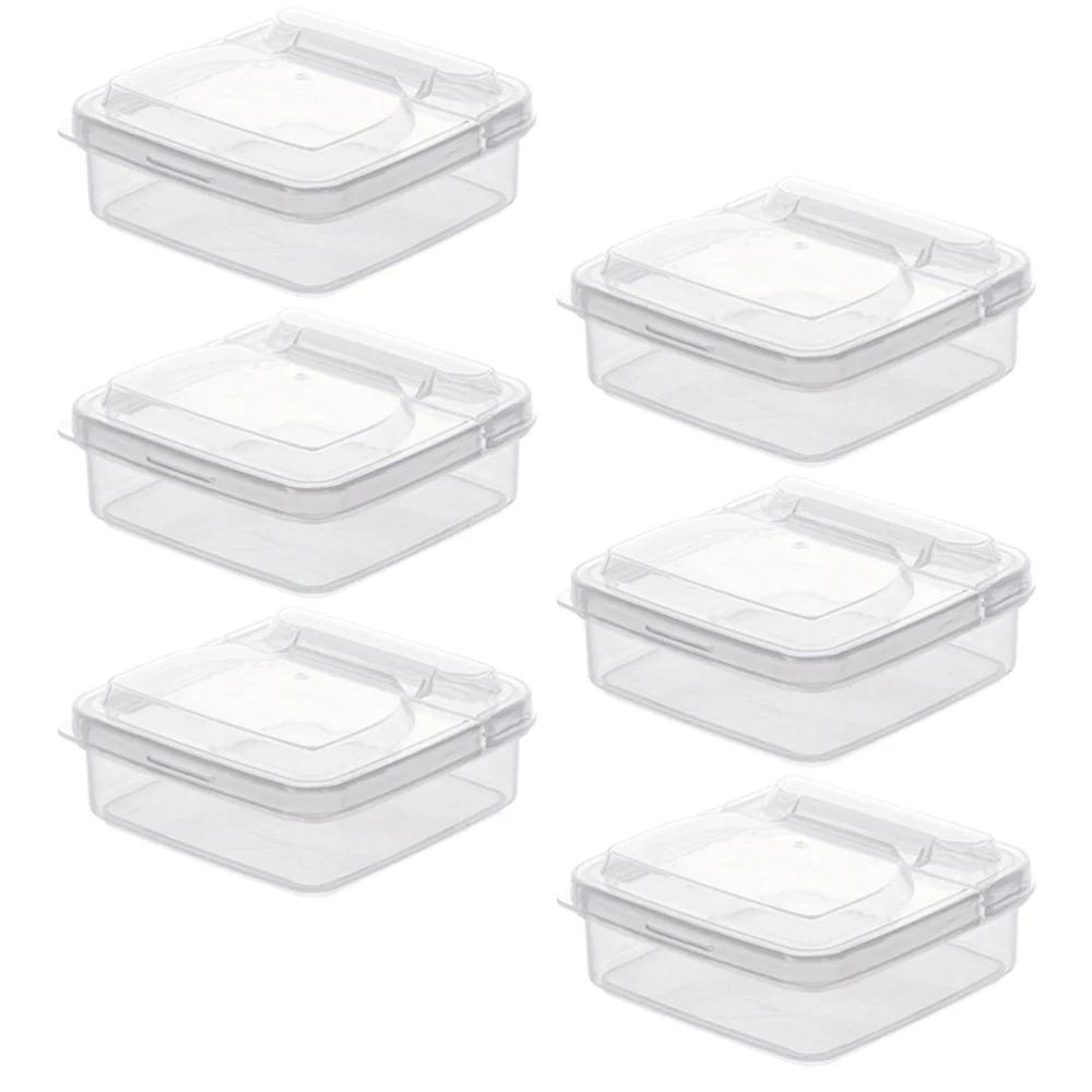 6pcs Clear Cheese Slice Boxes Plastic Cheese Holders Butter Slices Boxes Fridge Cheese Butter Containers