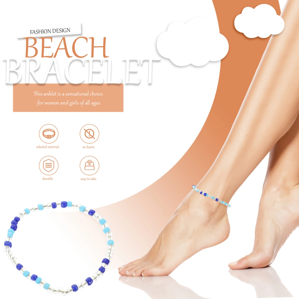 18pcs Beach Ankle Chains Colorful Beads Anklet Foot Chain Jewelry for Women