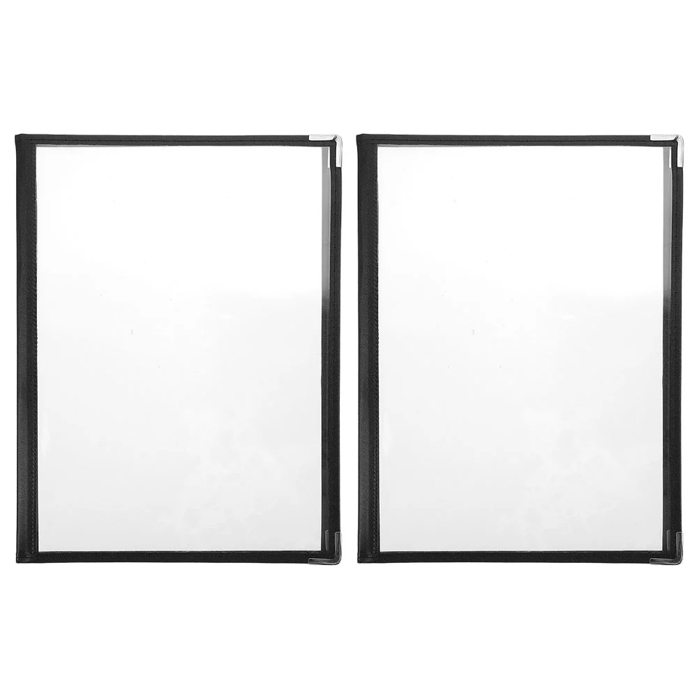 2Pcs Clear Menu Covers Transparent Restaurant Drink Menu Covers Table Menu Covers