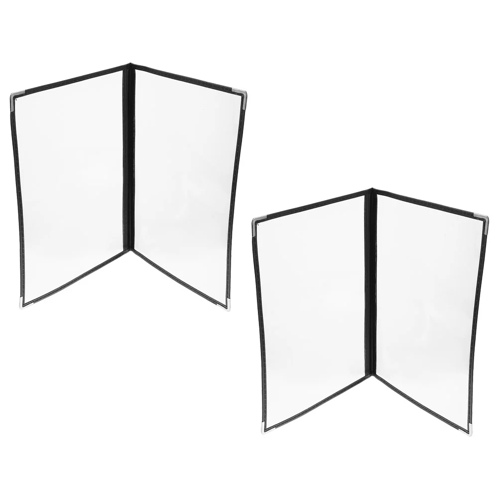 2Pcs Clear Menu Covers Transparent Restaurant Drink Menu Covers Table Menu Covers