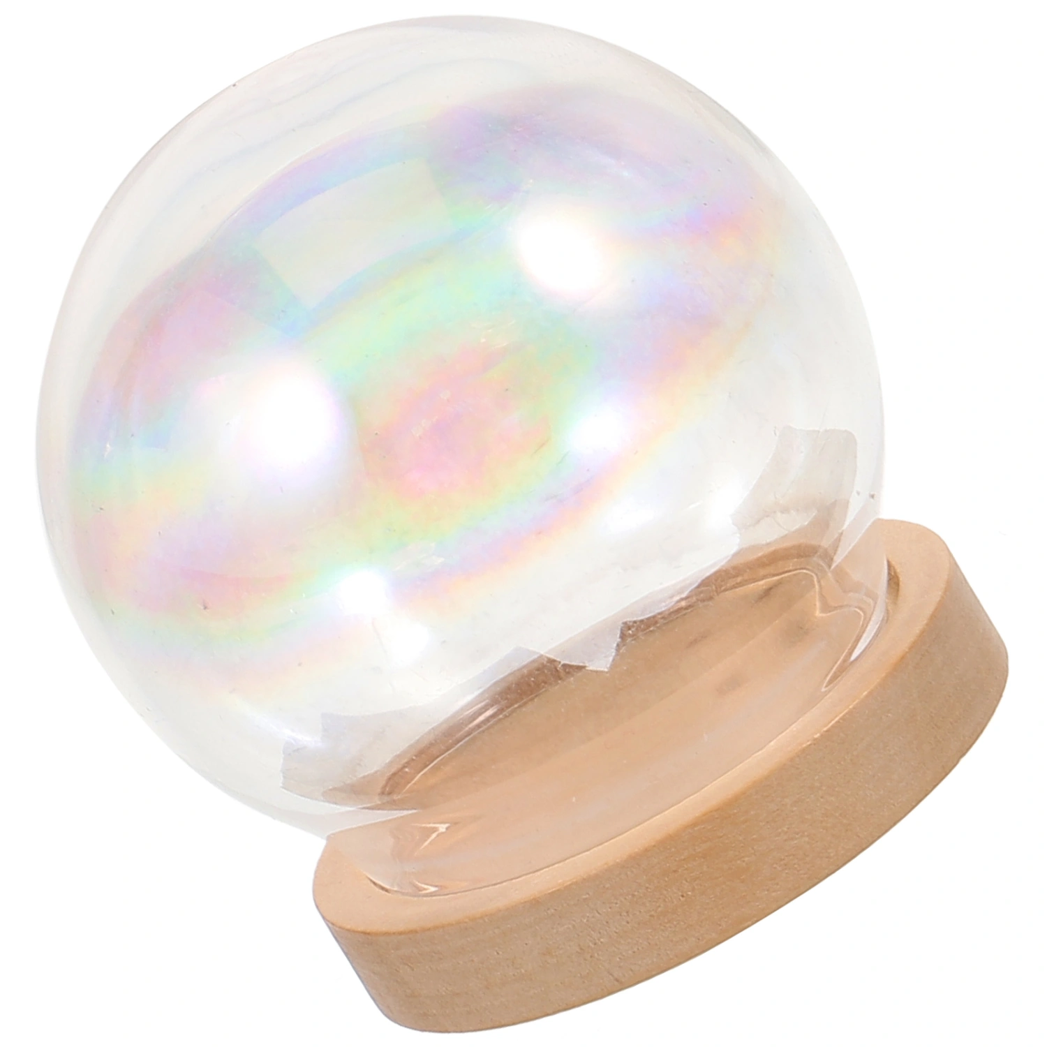Glass Dome with Wood Base Doll Glass Cover Eternal Flower Glass Dome for Diy Crafts Making
