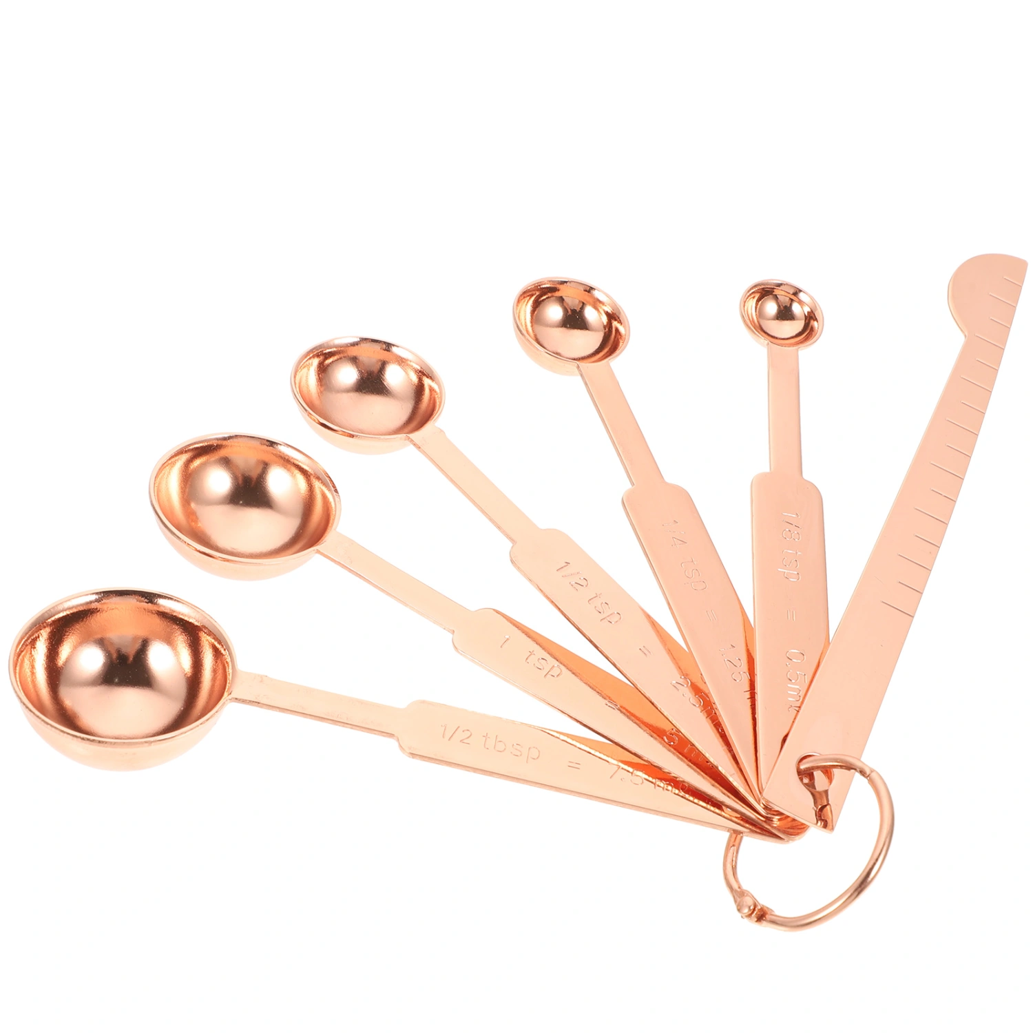 1 Set of Kitchen Measuring Spoons with Measuring Ruler Safe Measuring Scoops for Baking