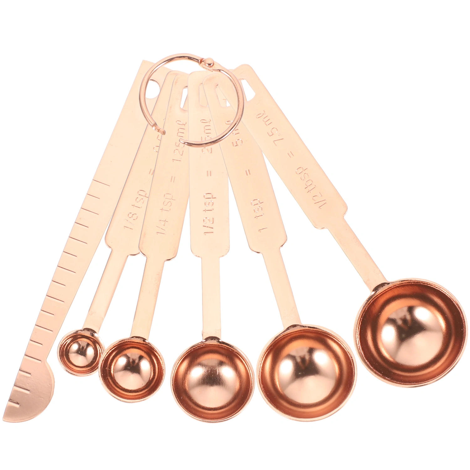 1 Set of Kitchen Measuring Spoons with Measuring Ruler Safe Measuring Scoops for Baking