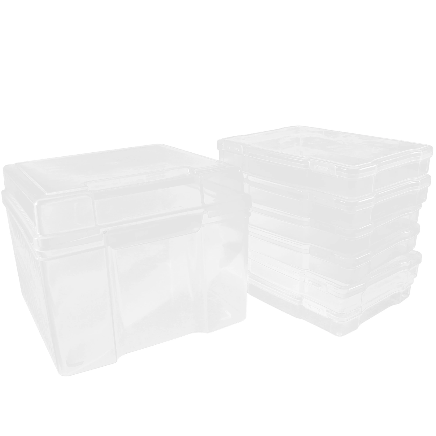 6Pcs Cards Storage Boxes Postcards Photos Organizing Cases Clear Plastic Storage Cases