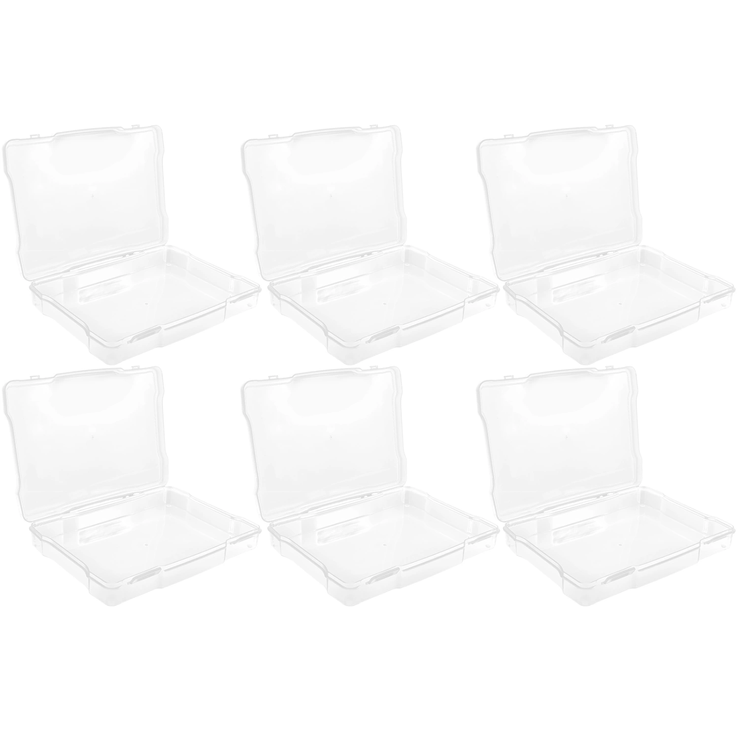 6Pcs Cards Storage Boxes Postcards Photos Organizing Cases Clear Plastic Storage Cases