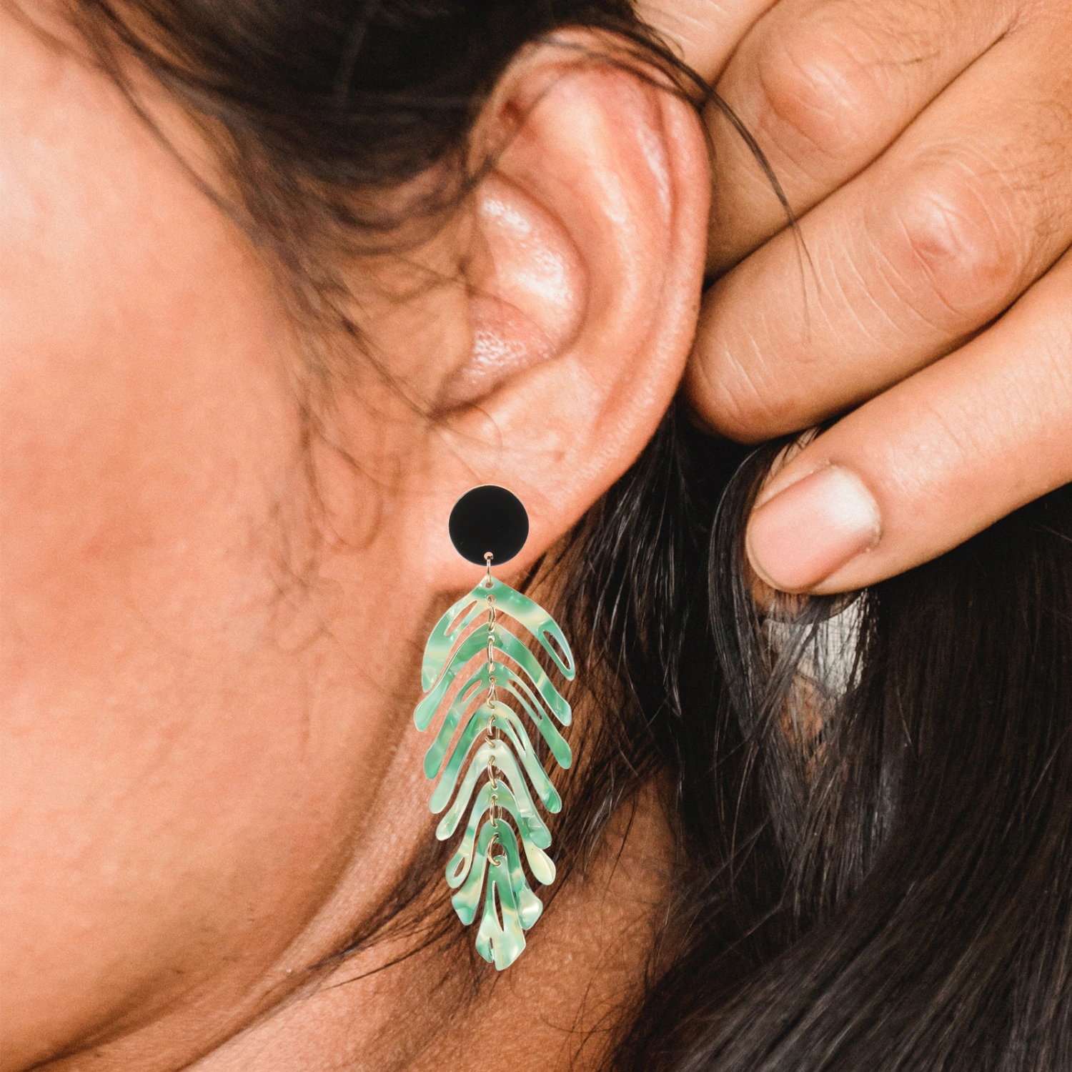 1 Pair Monstera Earrings Leaf Earrings Fashion Acrylic Earrings Statement Earrings