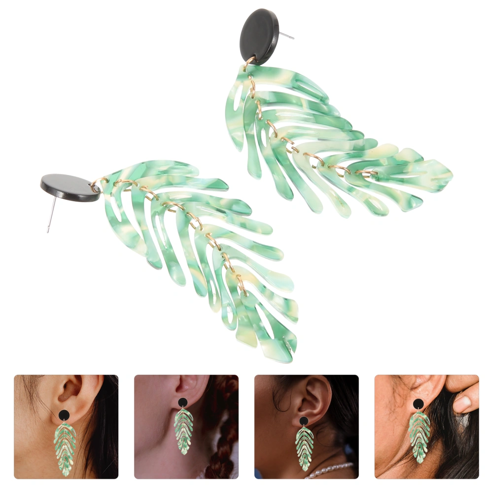 1 Pair Monstera Earrings Leaf Earrings Fashion Acrylic Earrings Statement Earrings