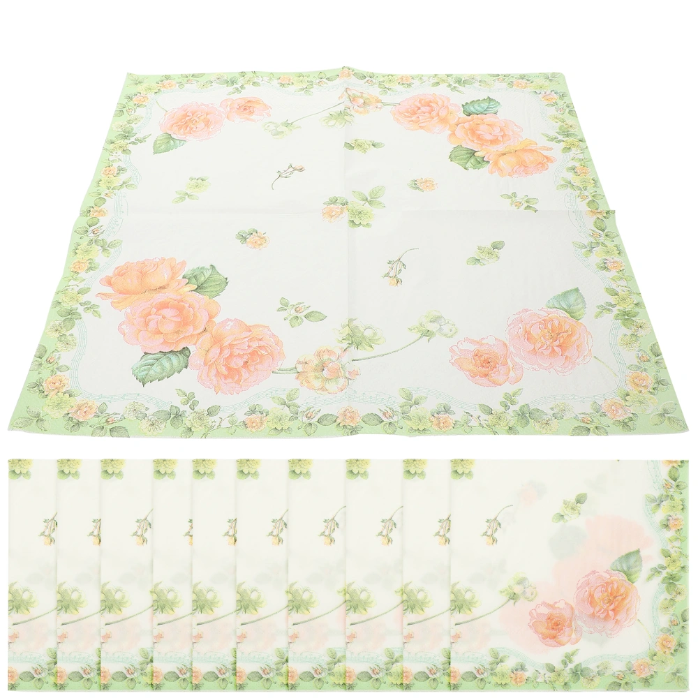 5 Packs Floral Banquet Napkins Disposable Floral Napkins Banquet Guest Napkins Disposable Hand Towels