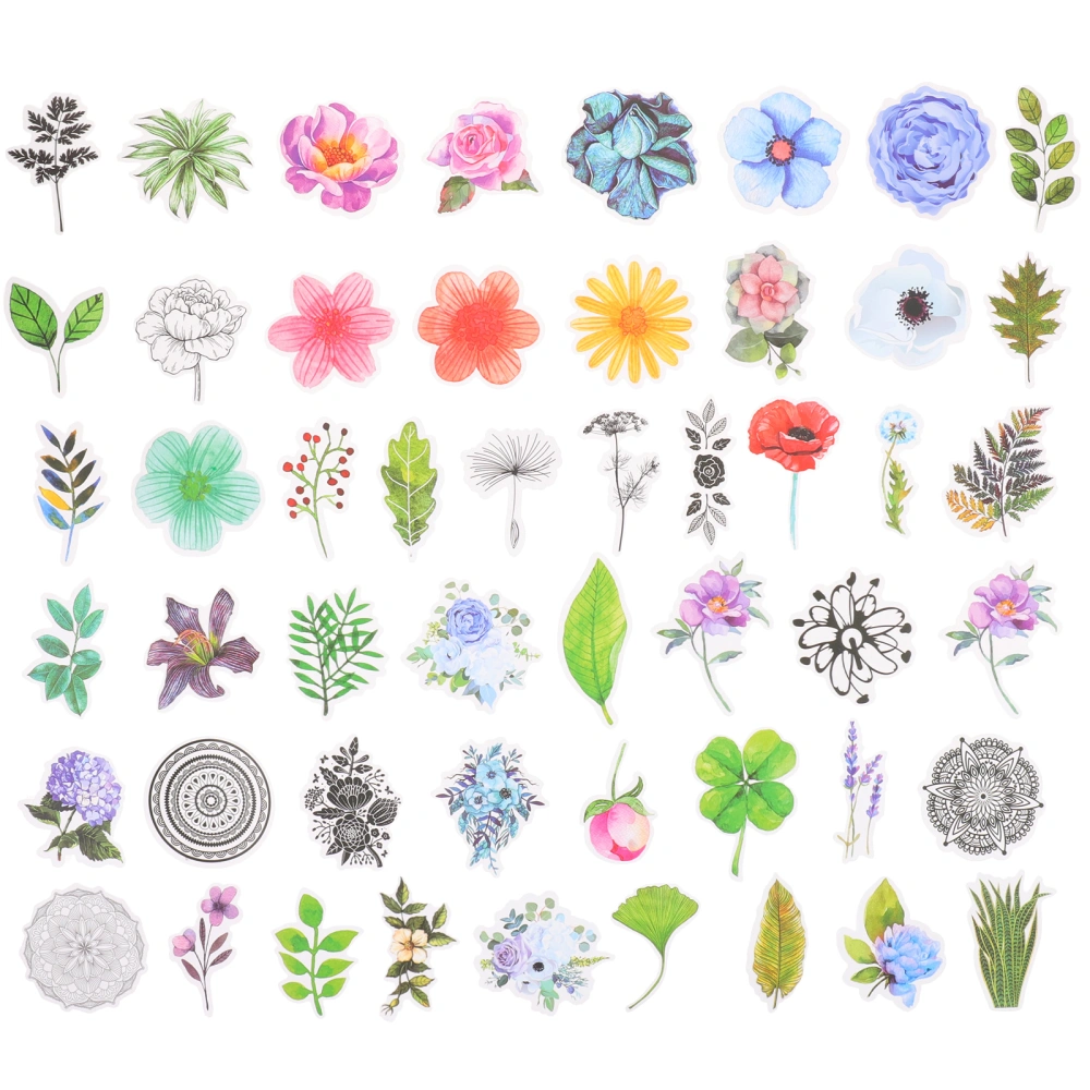 200pcs  Floral Scrapbook Stickers Hand Account Stickers Plant Theme Stickers Diy Stickers