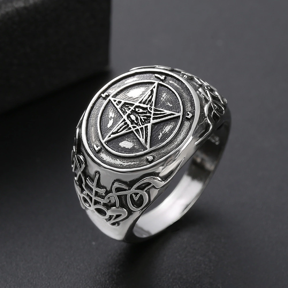 Pentacle Finger Ring Novelty Gothic Ring Aesthetic Ring Pentacle Finger Ring Jewelry Decor