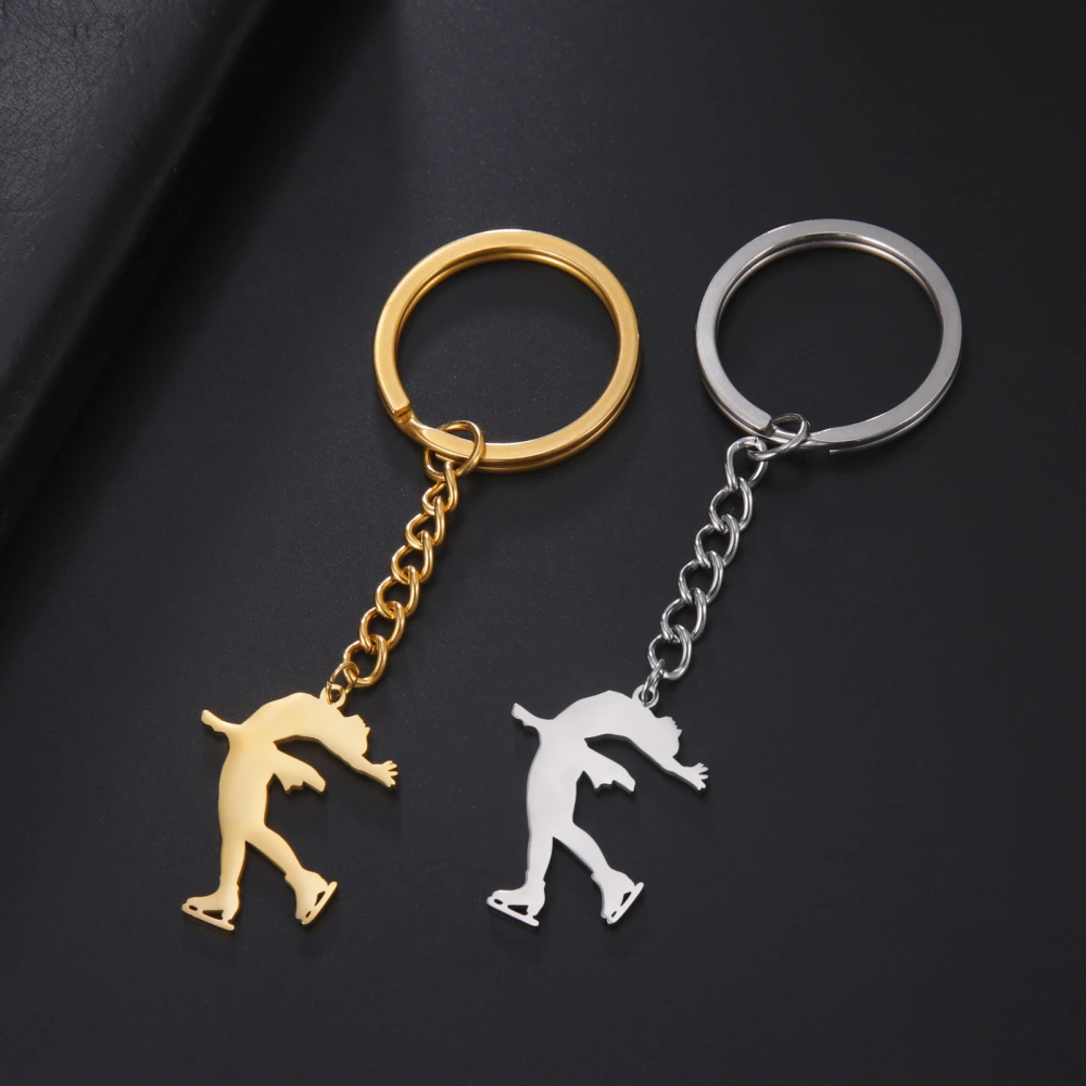 2pcs  Key Chain Pendants Ice Skating Figure Shape Bag Hanging Pendants Delicate Decors