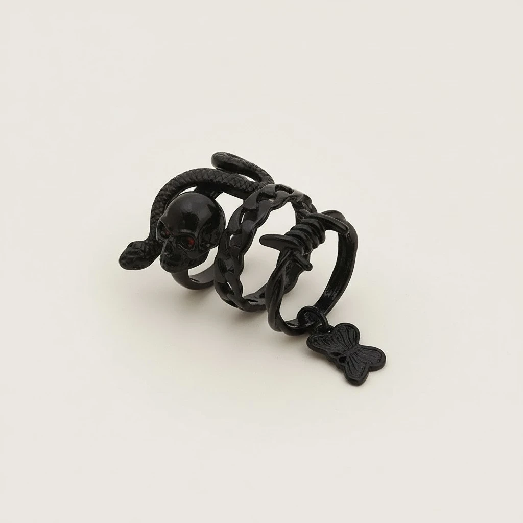 7Pcs Alloy Ring Unique Jewelry Ring Retro Ring Jewelry Women Ring Decorative Finger Ring Jewelry