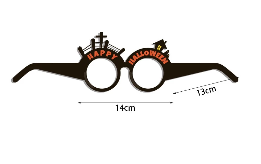 12pcs Halloween Eyeglasses Halloween Party Paper Eyeglasses Halloween Photo Props Supplies