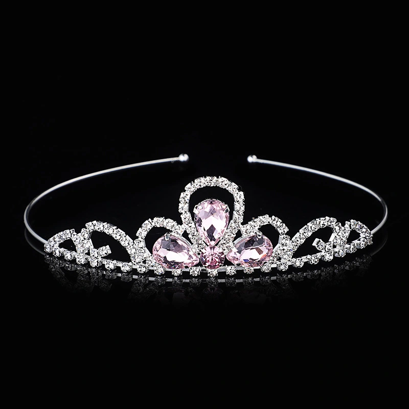 Flower Girls Crown Rhinestone Crown Headband Party Wedding Headpiece for Teenagers