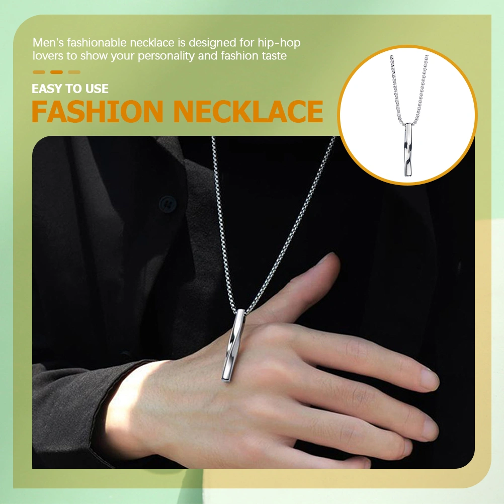 2pcs Mens Necklaces Hip-hop Necklaces Male Neck Chains Pendant Necklace Personalized Neck Jewelry