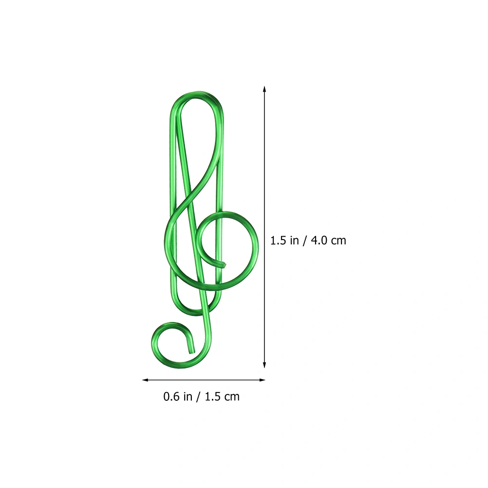 75pcs Unique Music Note Shaped Clip Colorful Metal Clip Office Use Document Paper Clip