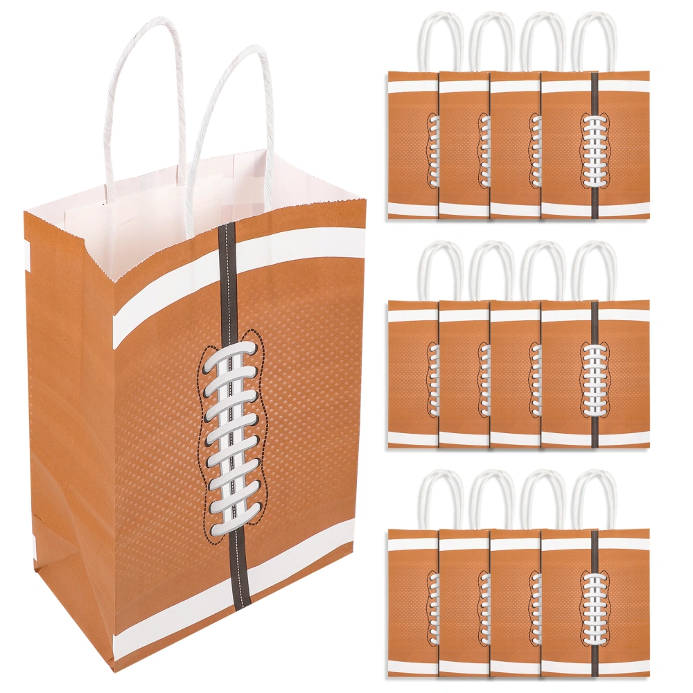 12pcs Paper Bags With Handles Gift Packaging Bags With Handles Rugby Jewelry Bags