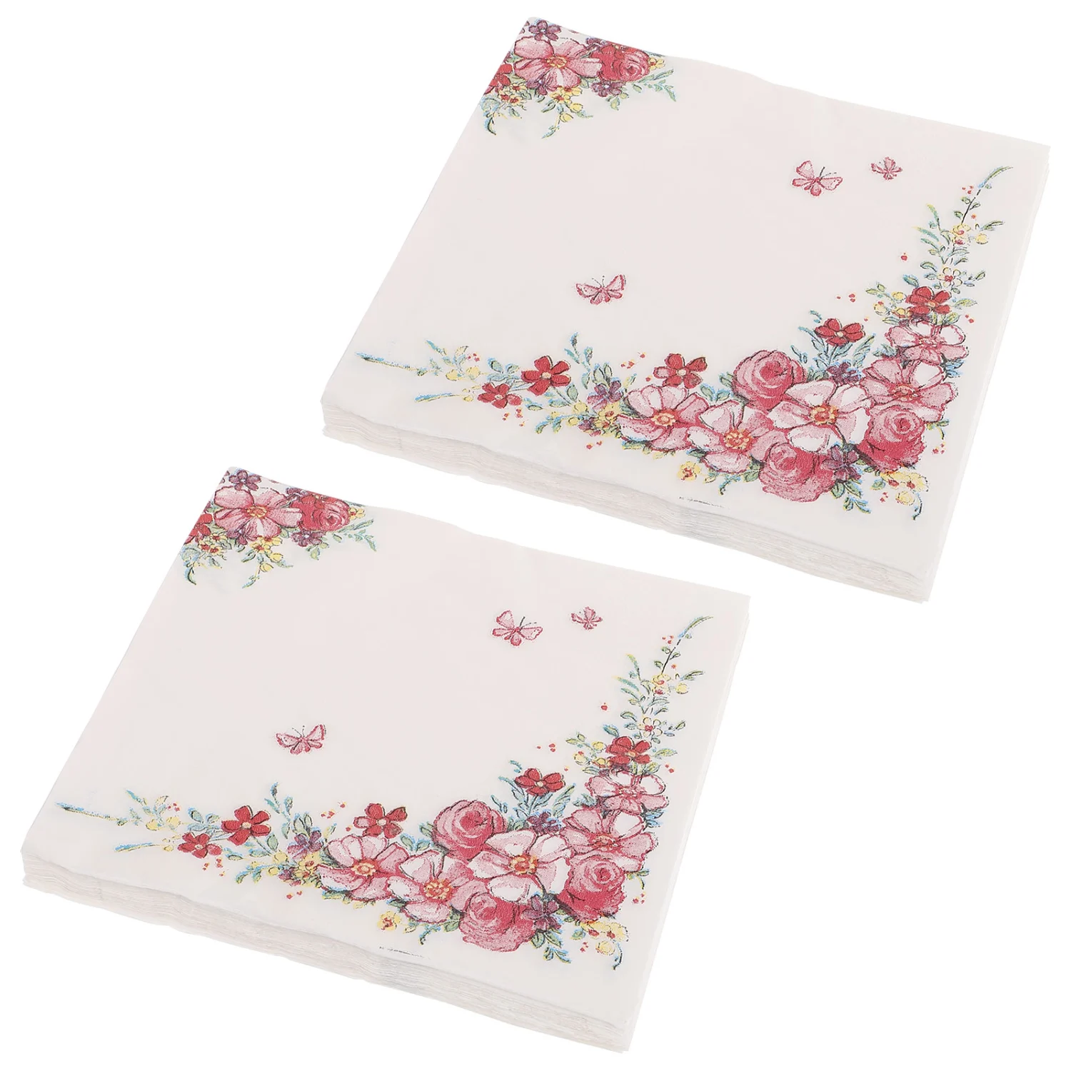 4 Bags of Exquisite Flower Pattern Napkin Dining Table Decorative Napkin Multi-use Facial Tissue